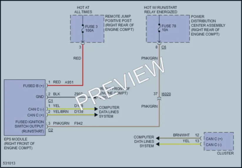 2017 Dodge Durango Electronic Power Steering wiring diagram preview