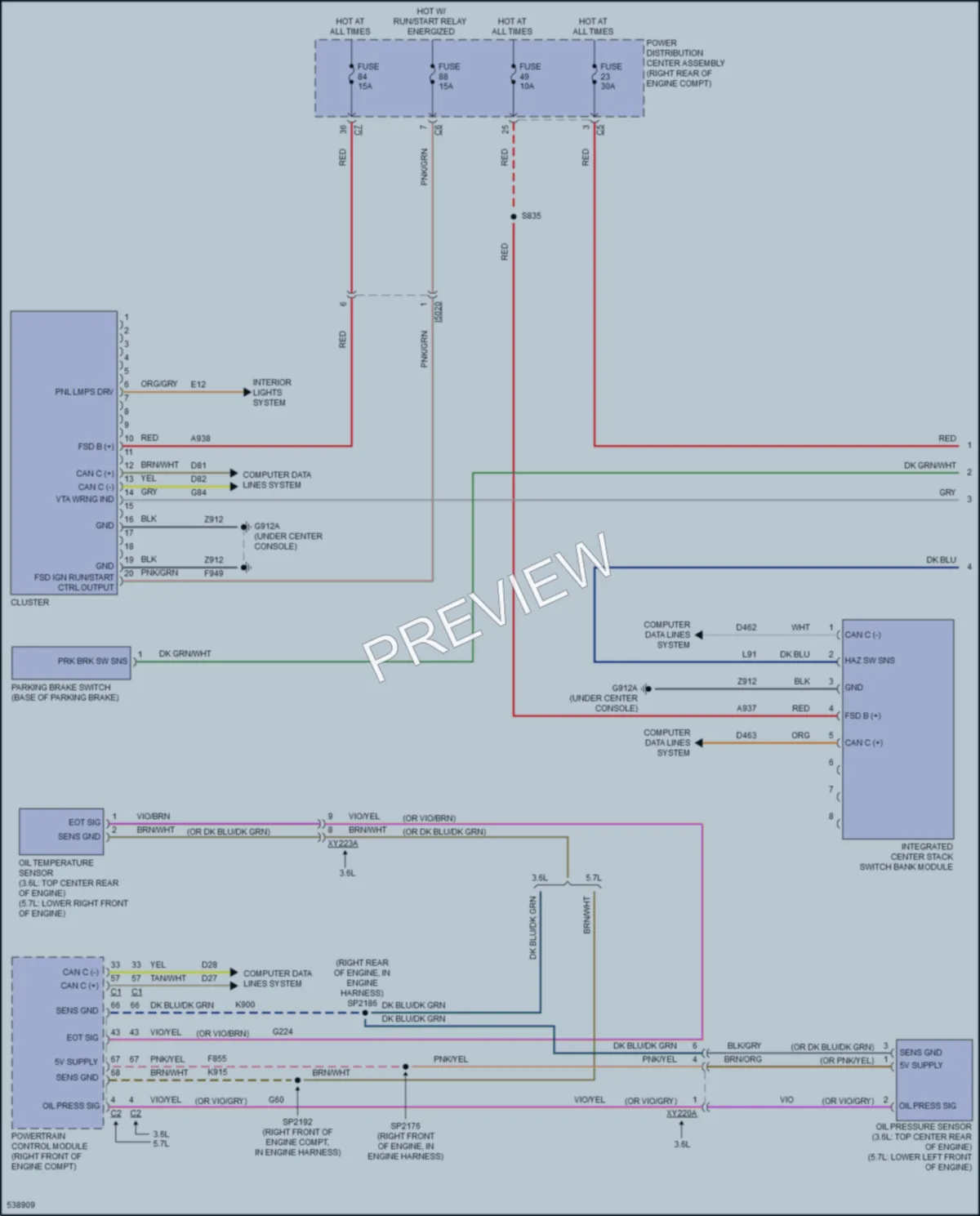 2017 Dodge Durango Instrument Cluster wiring diagram preview