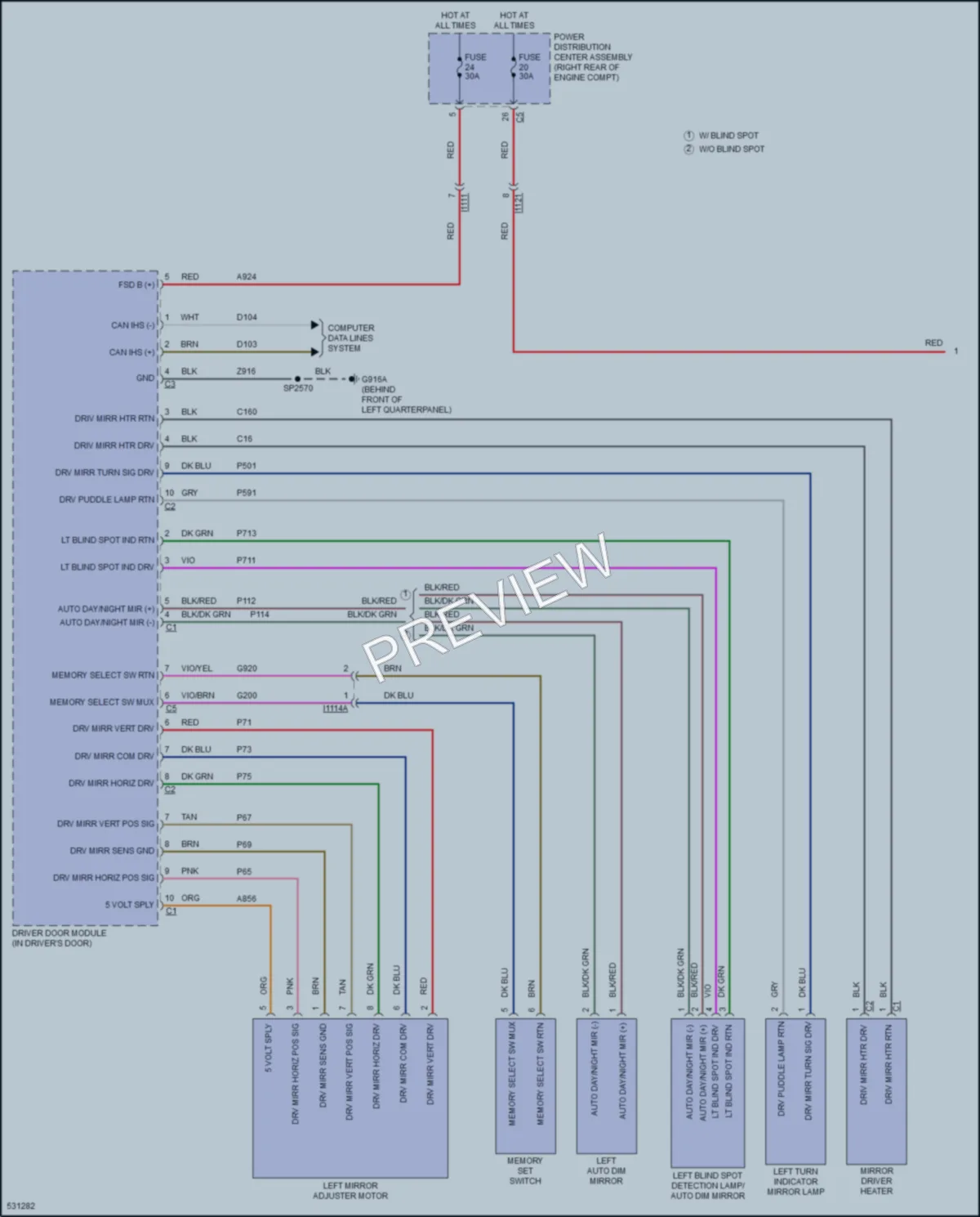 2017 Dodge Durango Memory Systems wiring diagram preview