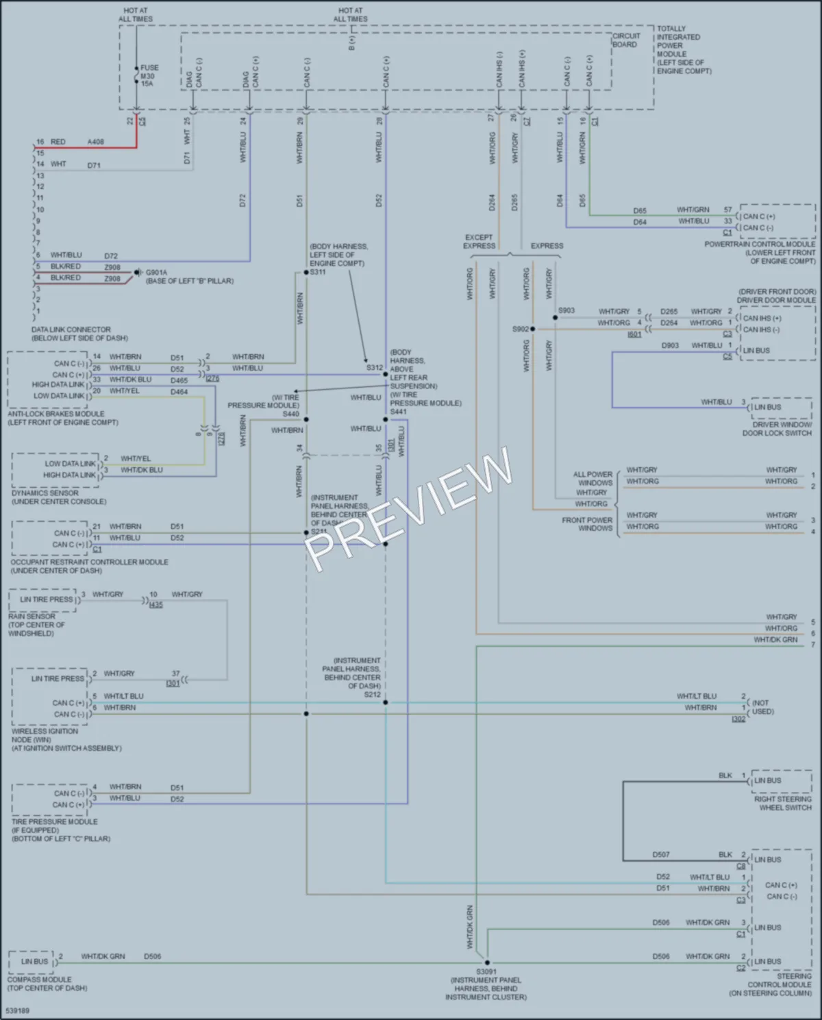 2017 Dodge GrandCaravan Computer Data Lines wiring diagram preview