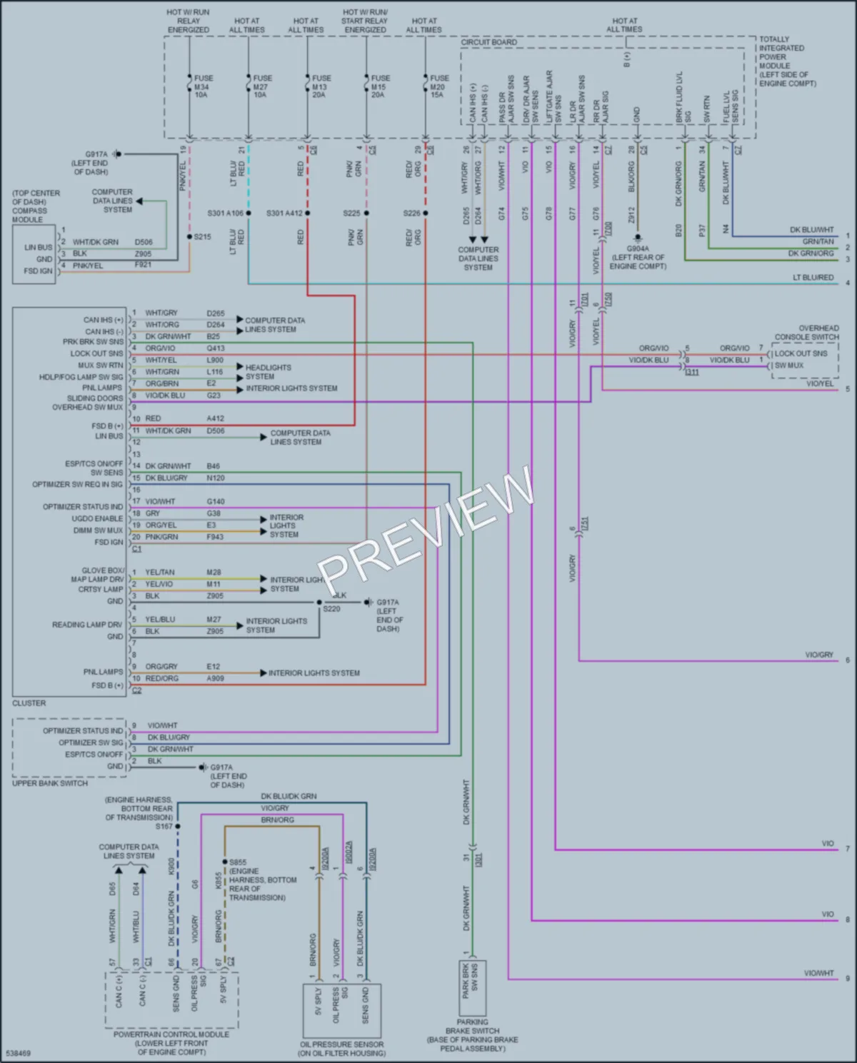 2017 Dodge GrandCaravan Instrument Cluster wiring diagram preview