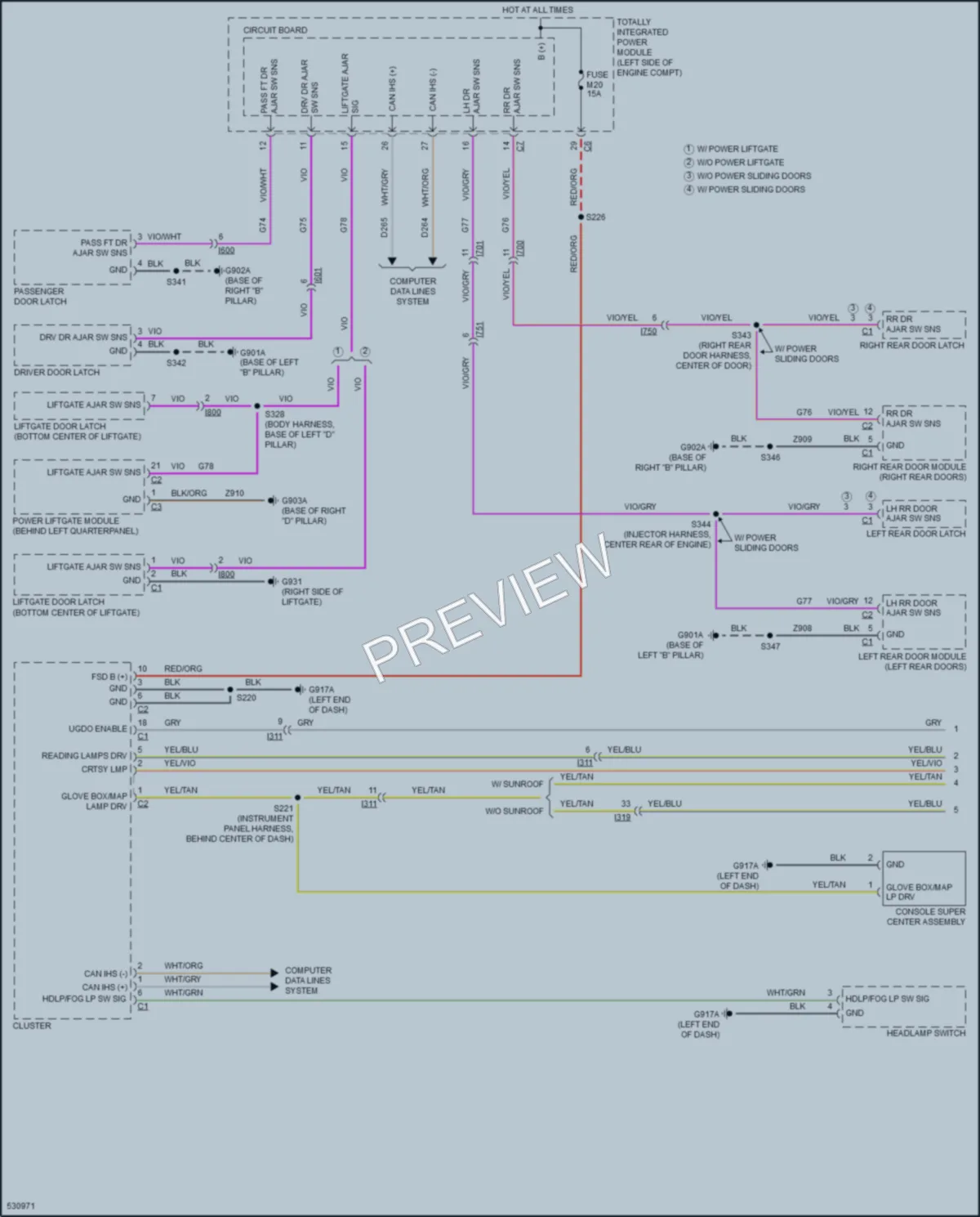 2017 Dodge GrandCaravan Interior Lights wiring diagram preview