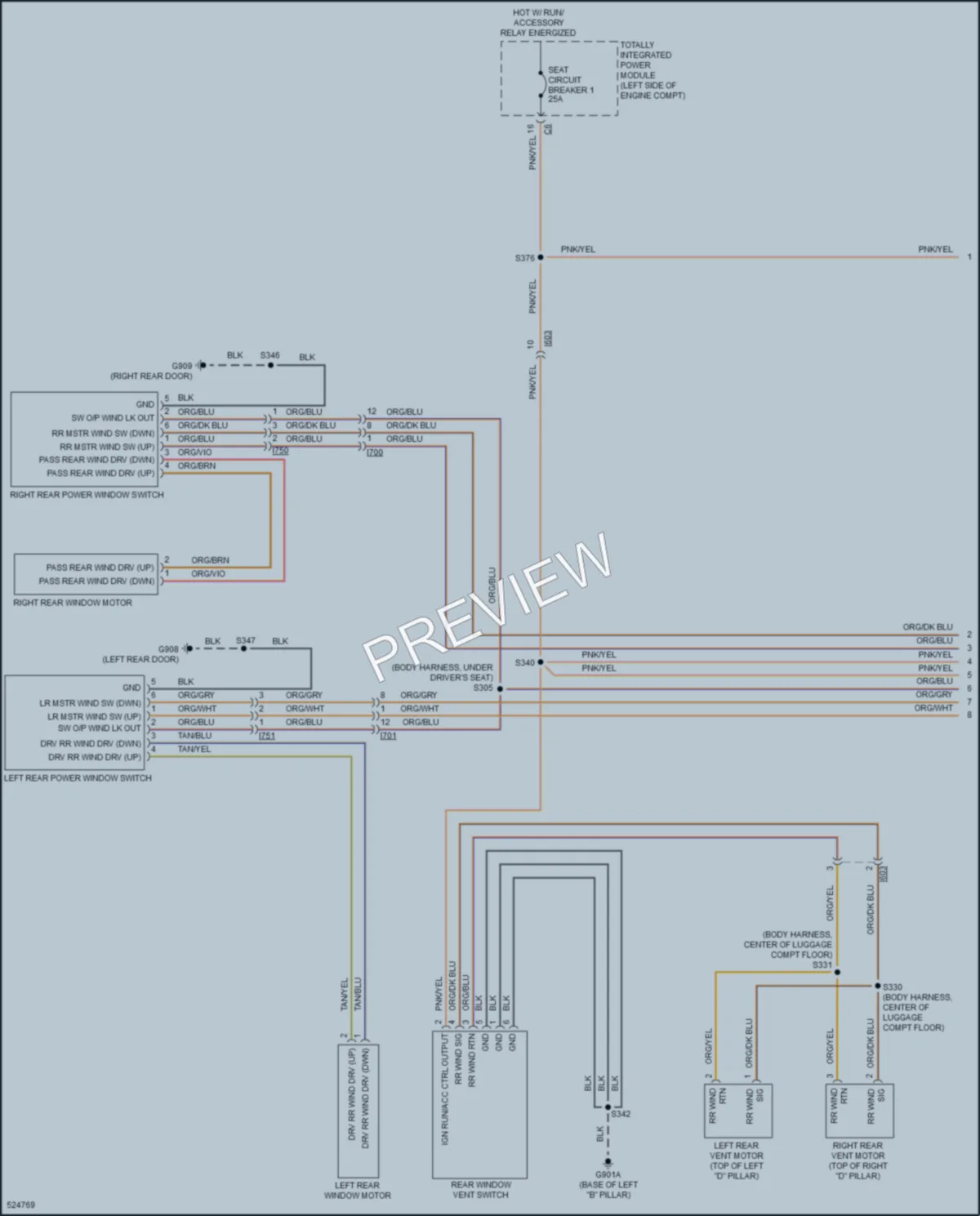 2017 Dodge GrandCaravan Power Windows wiring diagram preview