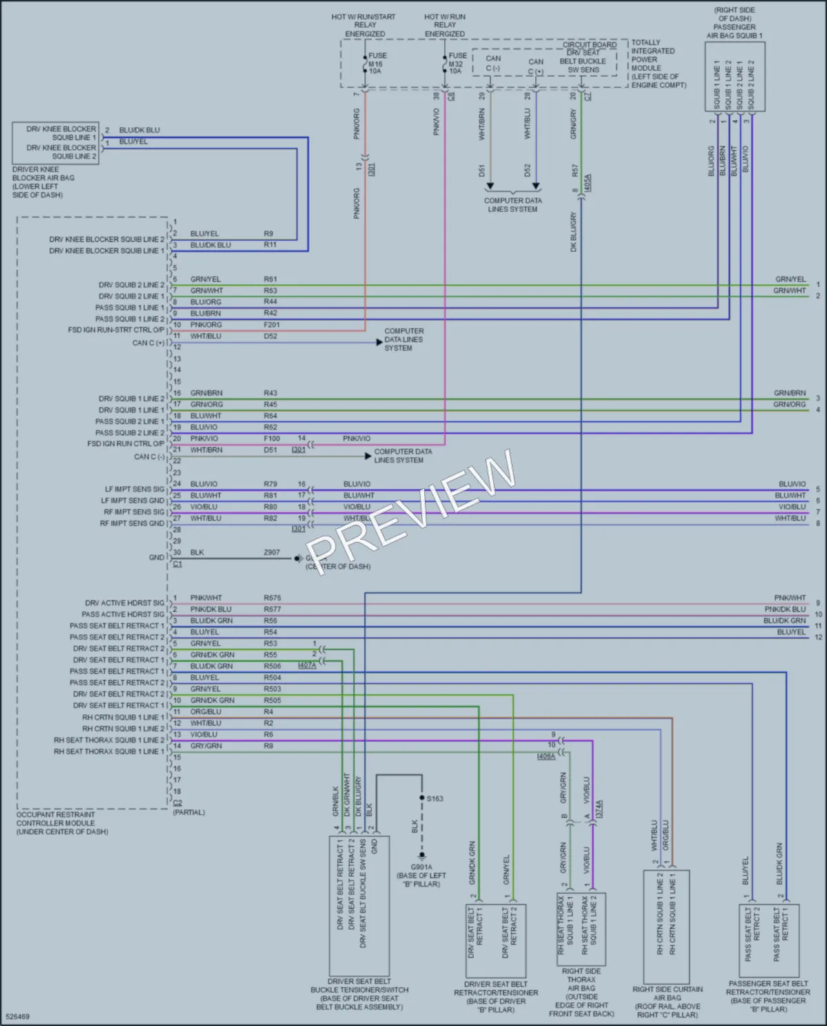 2017 Dodge GrandCaravan Supplemental Restraints wiring diagram preview