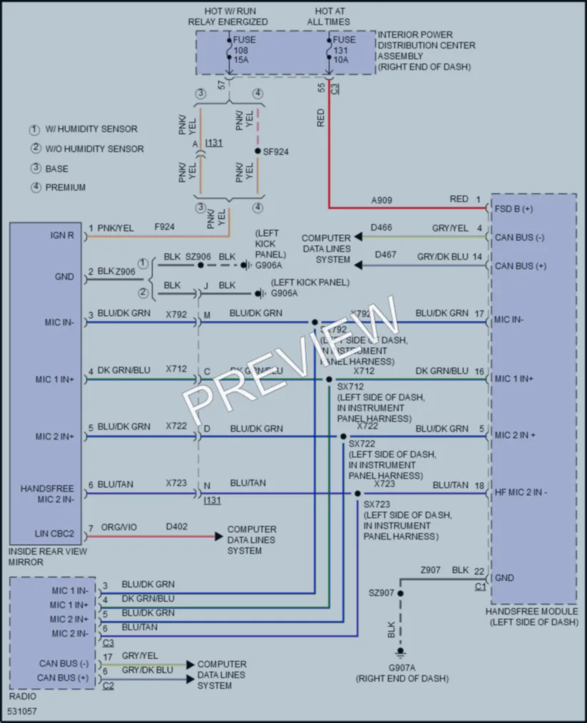 2017 Dodge Journey Power Mirrors wiring diagram preview