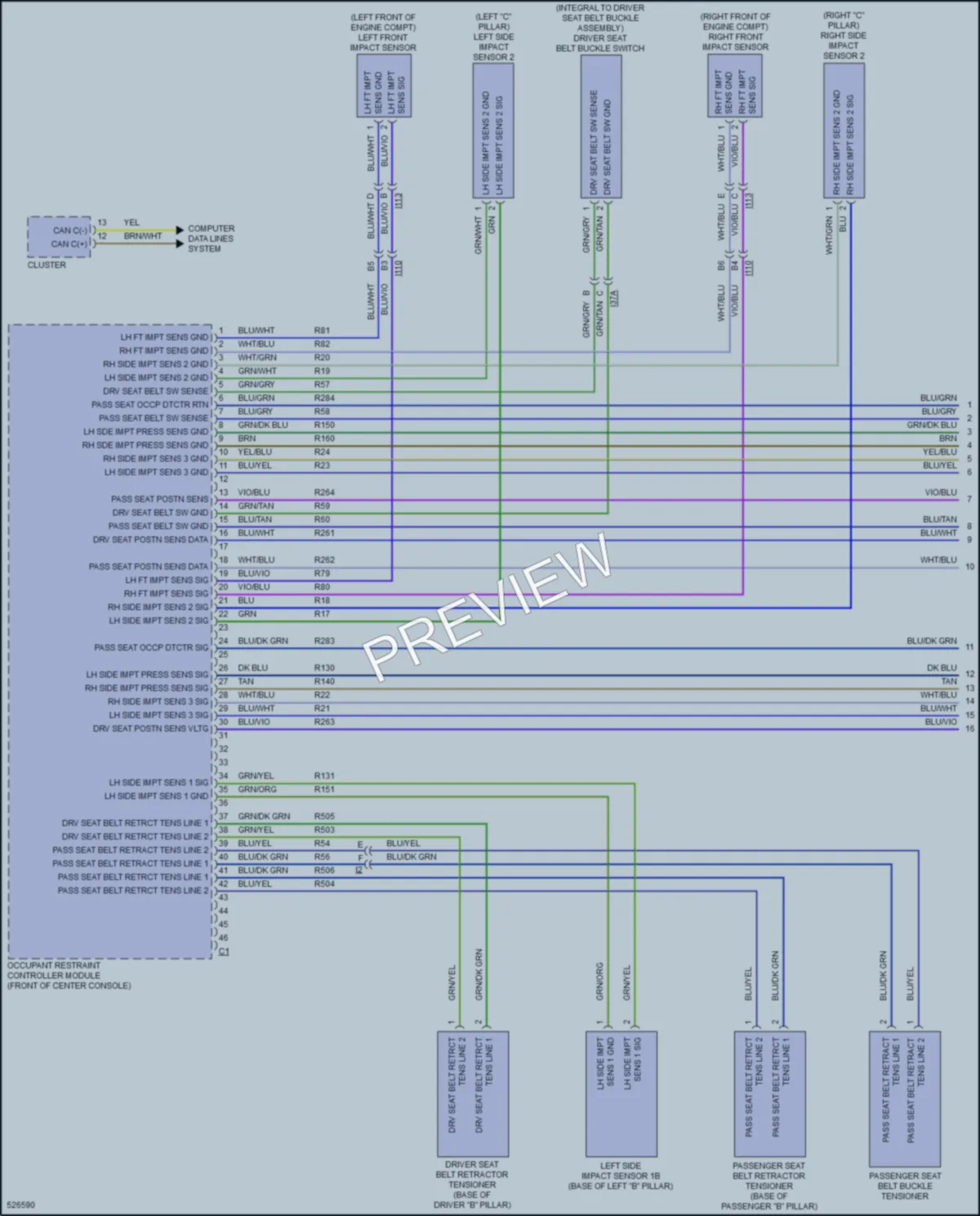 2017 Dodge Journey Supplemental Restraints wiring diagram preview