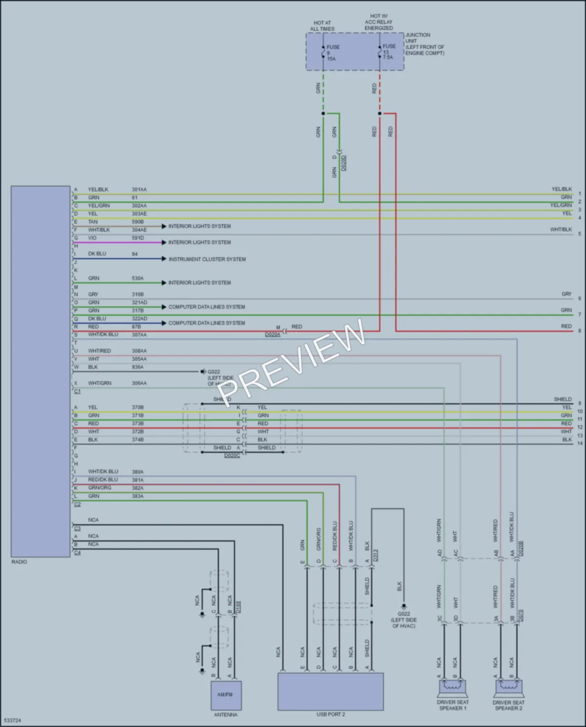 2017 Fiat 124Spider Radio wiring diagram preview