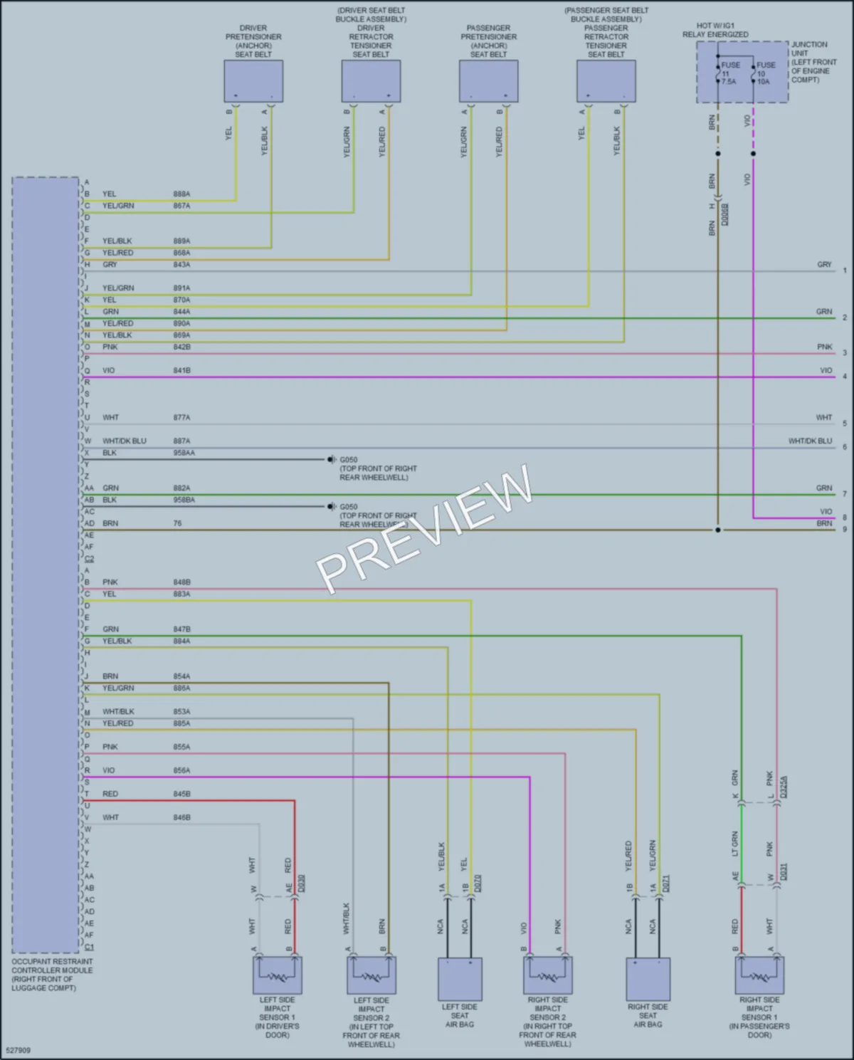 2017 Fiat 124Spider Supplemental Restraints wiring diagram preview
