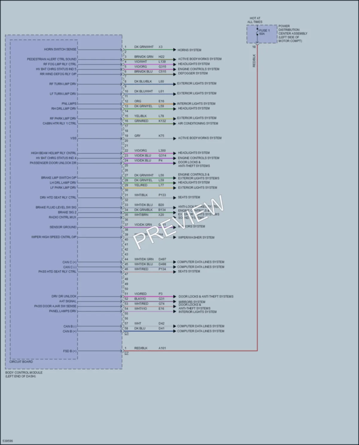2017 Fiat 500C Body Control Modules wiring diagram preview