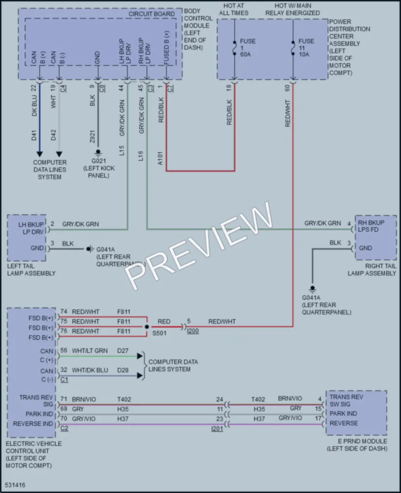 2017 Fiat 500C Exterior Lights wiring diagram preview