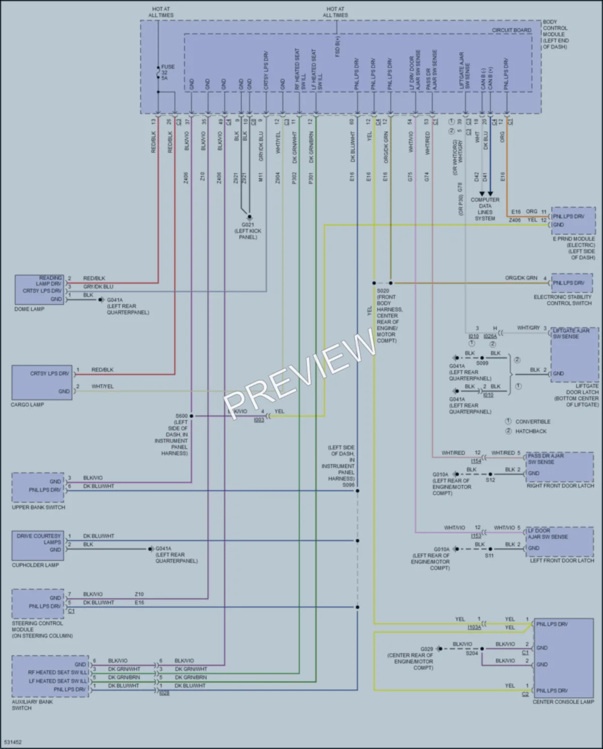 2017 Fiat 500C Interior Lights wiring diagram preview