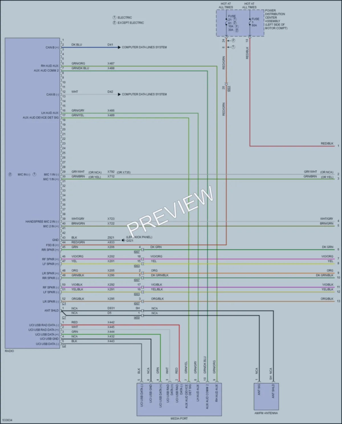 2017 Fiat 500C Navigation wiring diagram preview