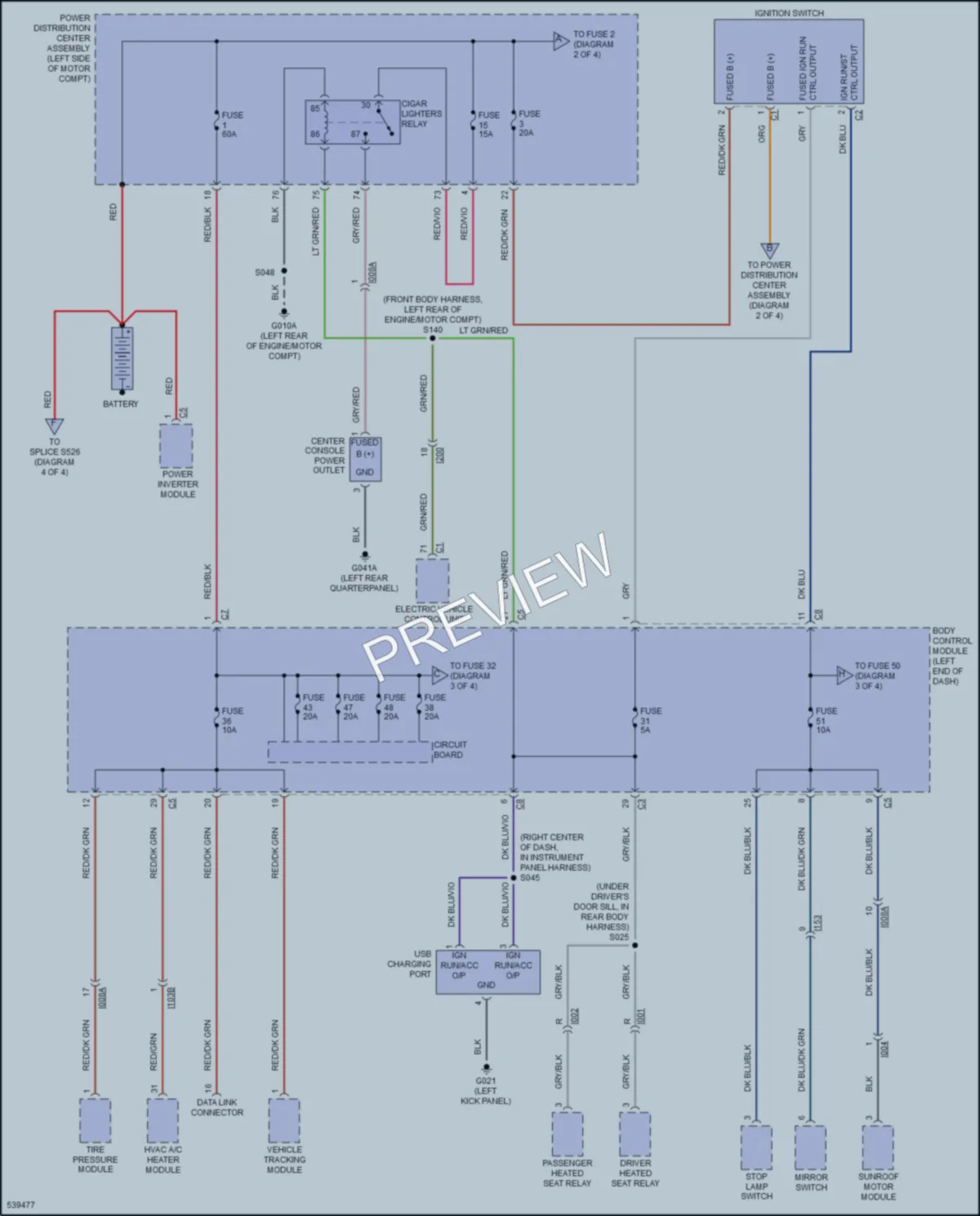 2017 Fiat 500C Power Distribution wiring diagram preview