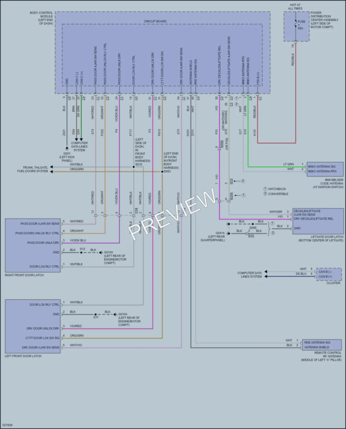 2017 Fiat 500C Power Door Locks wiring diagram preview