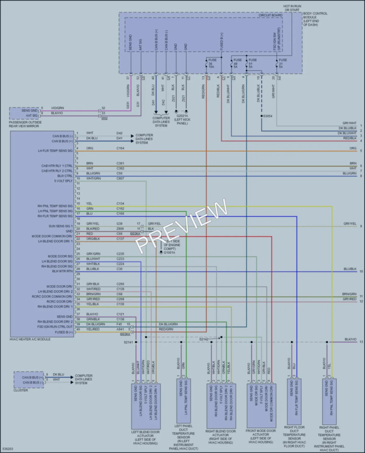 2017 Fiat 500L Air Conditioning wiring diagram preview