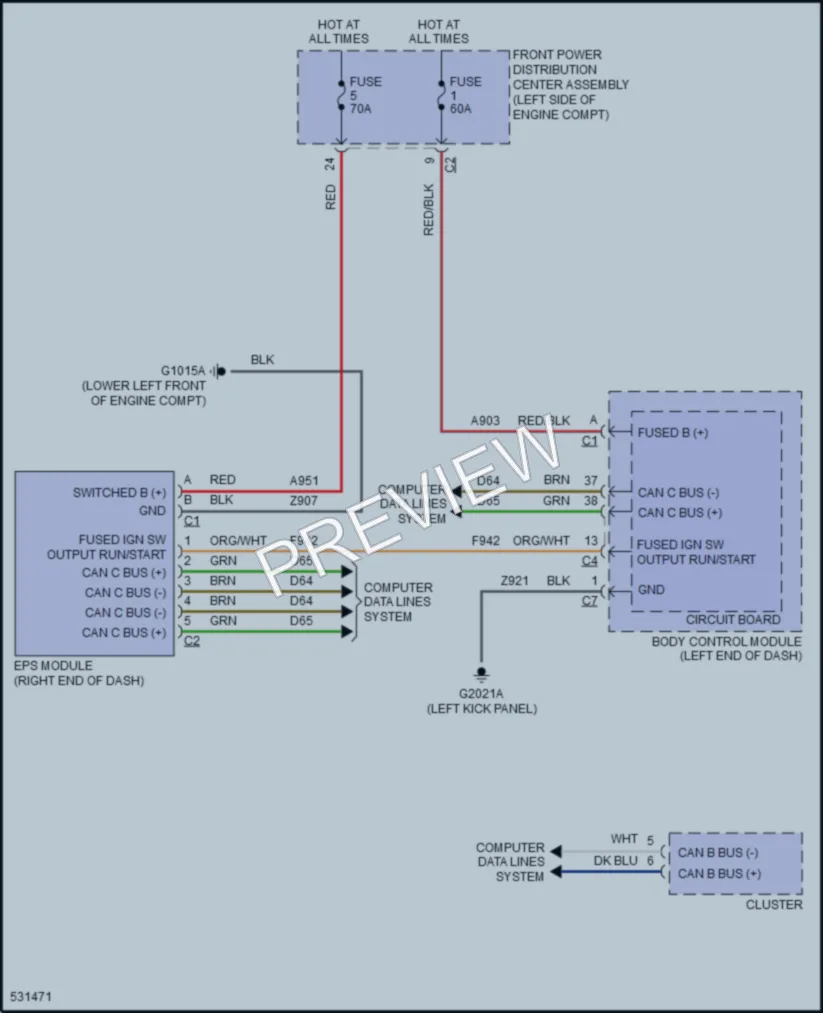 2017 Fiat 500L Electronic Power Steering wiring diagram preview