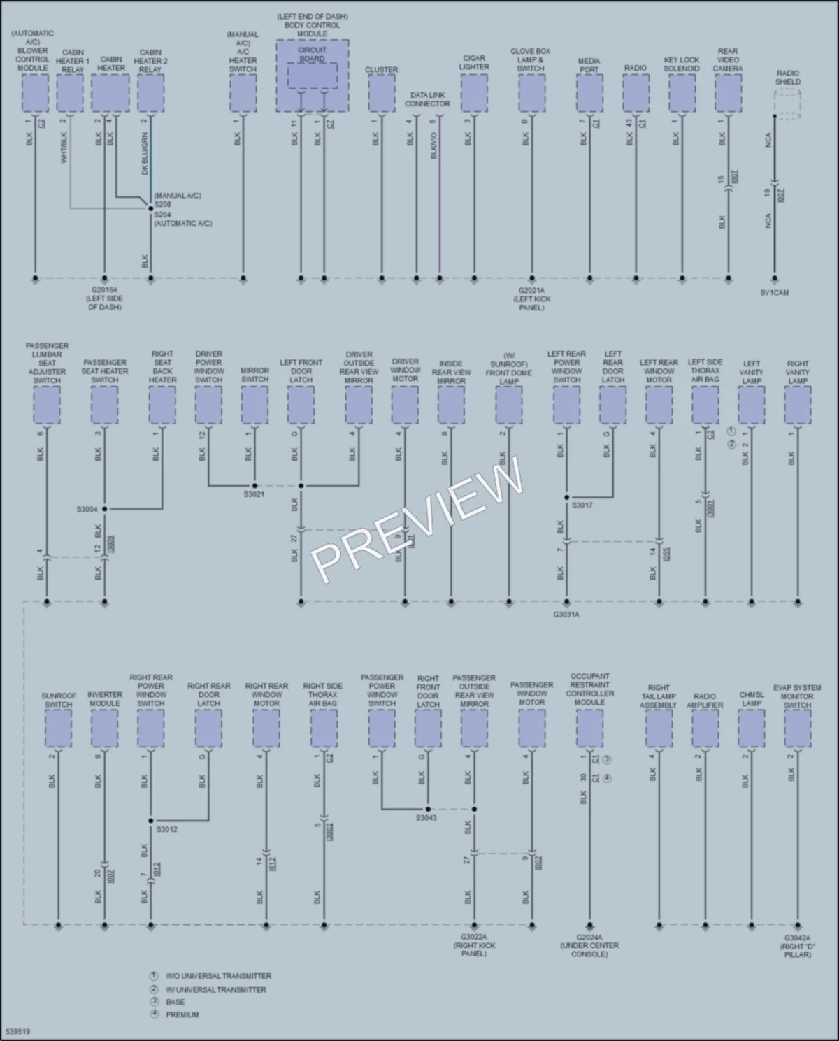 2017 Fiat 500L Ground Distribution wiring diagram preview