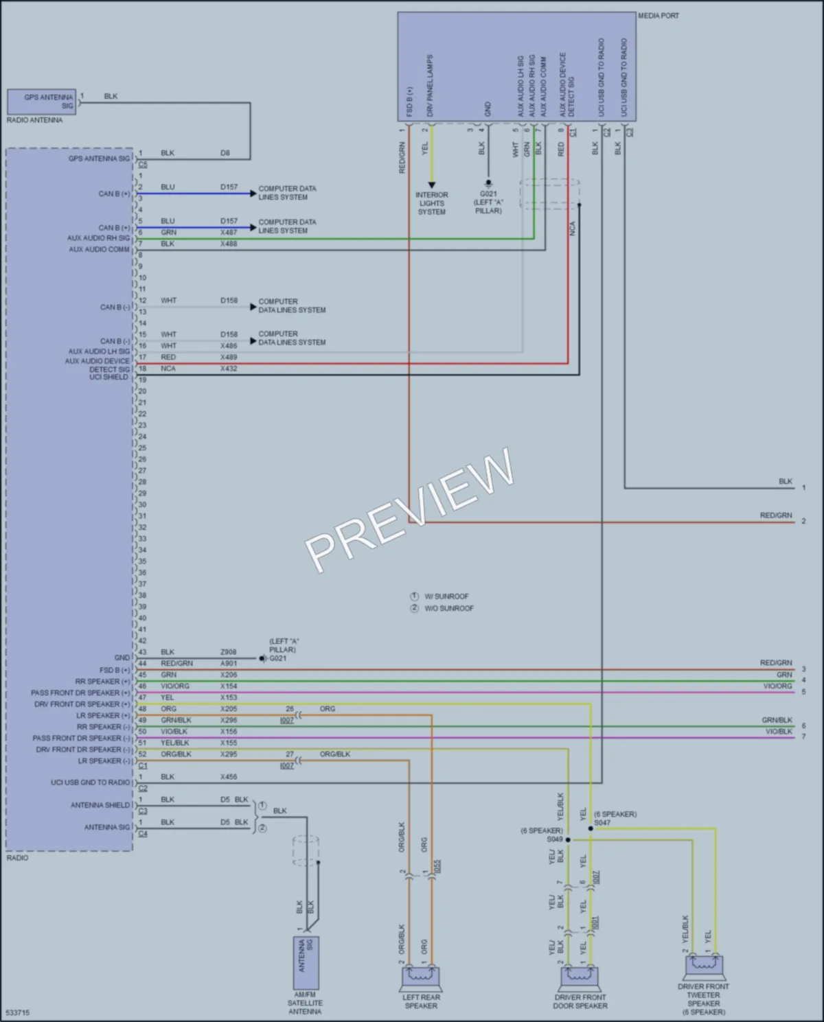 2017 Fiat 500X Radio wiring diagram preview