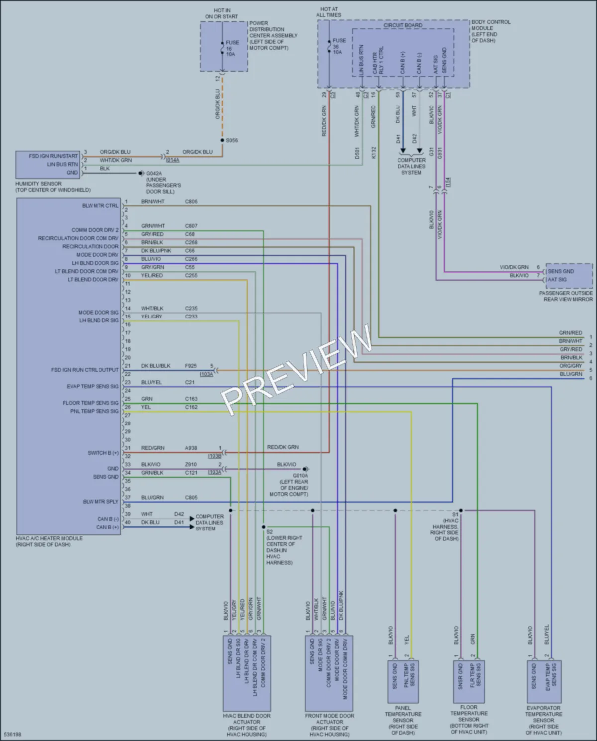 2017 Fiat 500e Air Conditioning wiring diagram preview