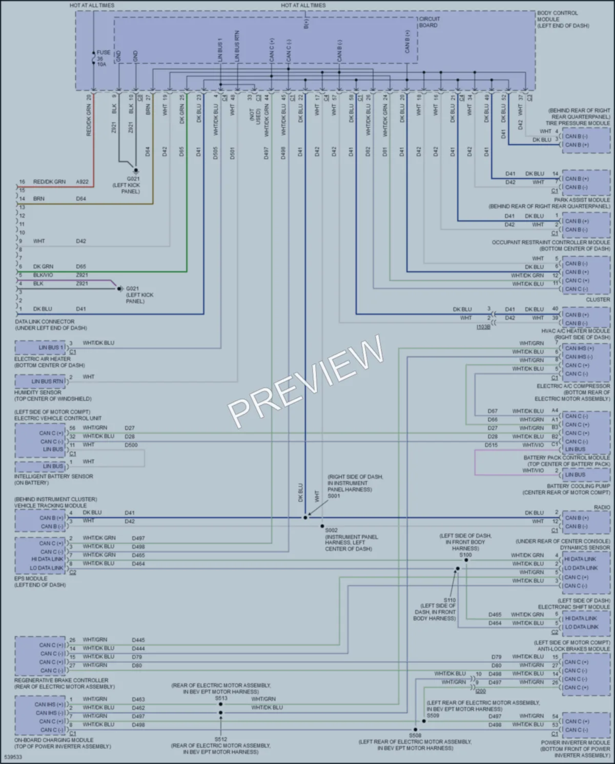 2017 Fiat 500e Computer Data Lines wiring diagram preview