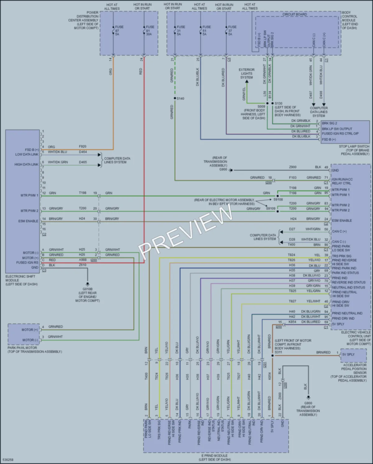 2017 Fiat 500e Shift Interlock wiring diagram preview