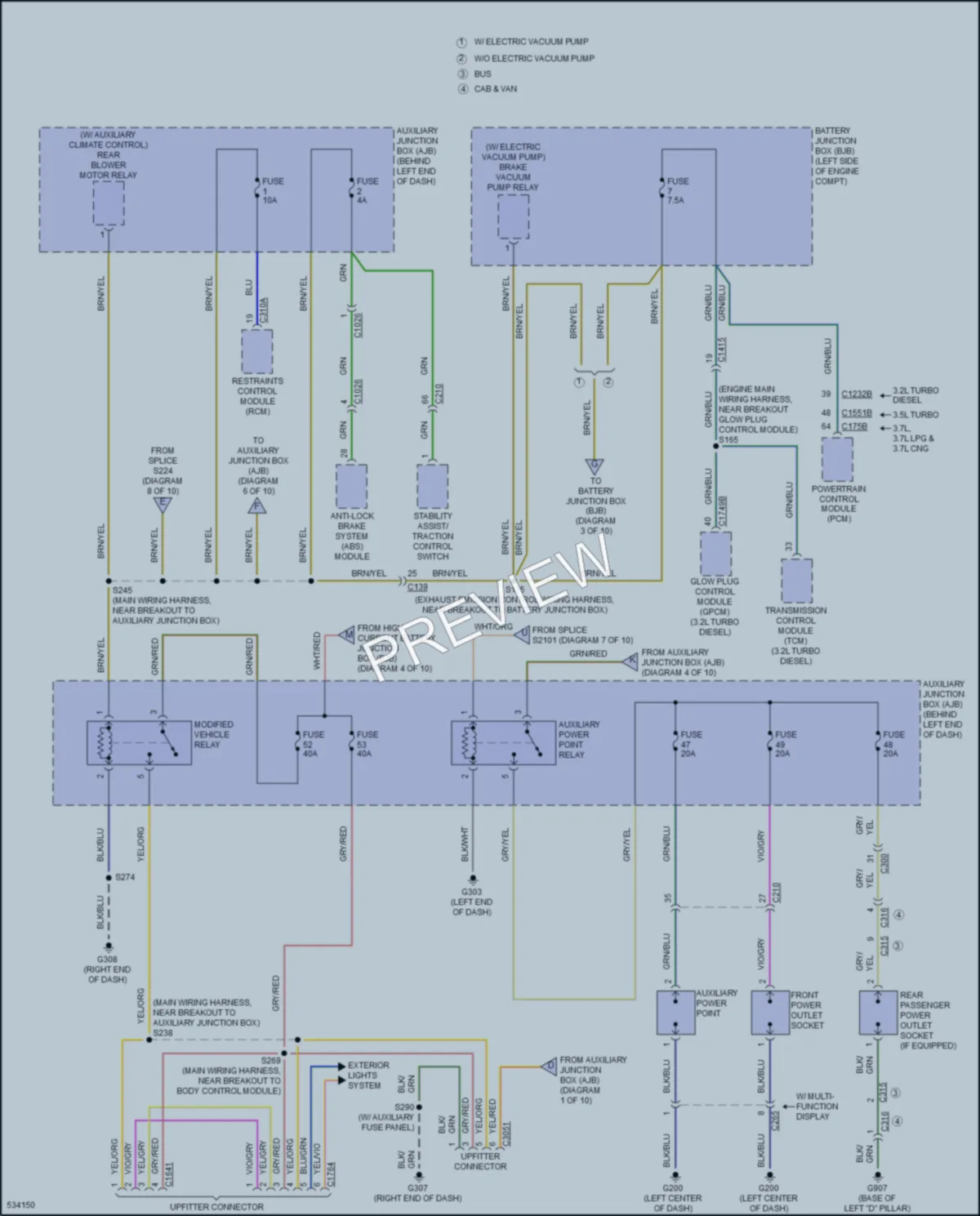 2017 Ford 150Transit Power Distribution wiring diagram preview