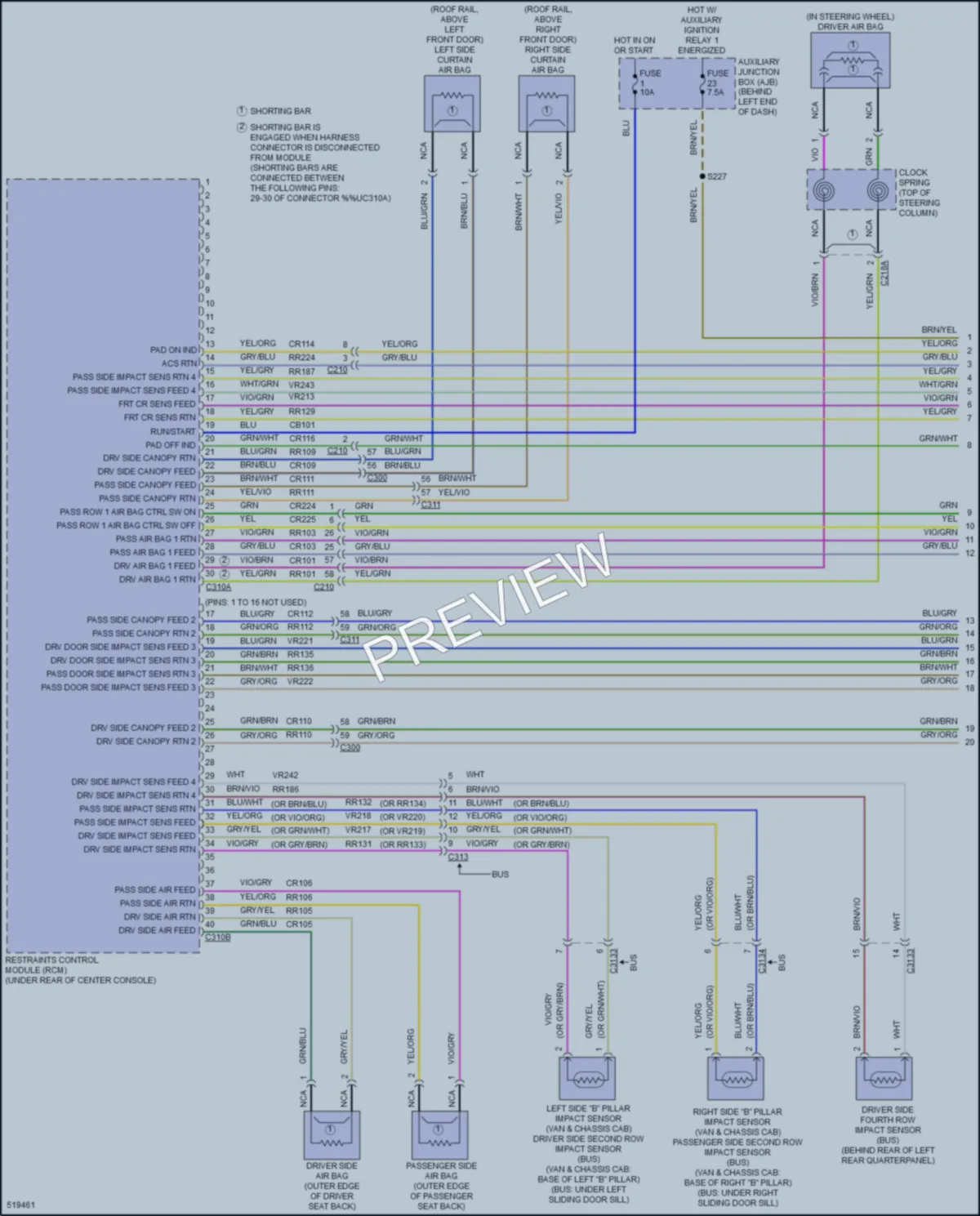 2017 Ford 150Transit Supplemental Restraints wiring diagram preview