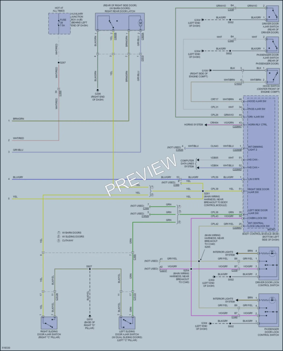 2017 Ford 250Transit Anti Theft wiring diagram preview