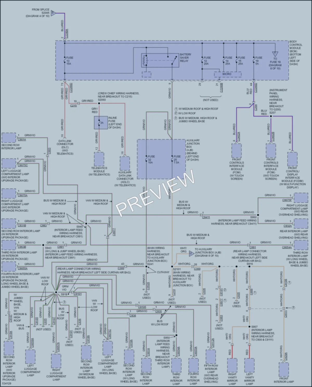 2017 Ford 350HDTransit Power Distribution wiring diagram preview