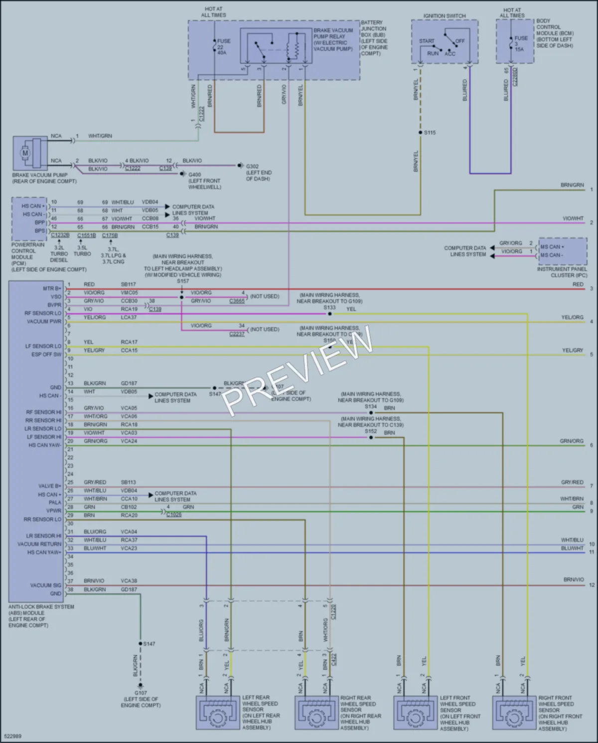 2017 Ford 350Transit Anti Lock Brakes wiring diagram preview