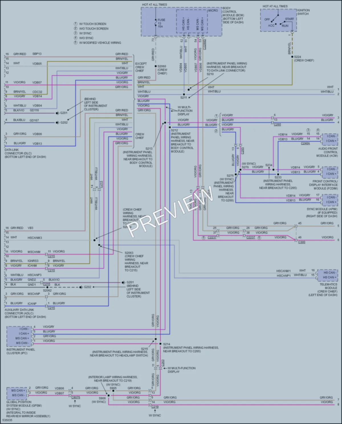 2017 Ford 350Transit Computer Data Lines wiring diagram preview