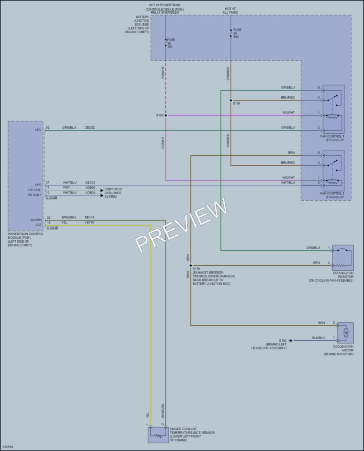2017 Ford 350Transit Cooling Fan wiring diagram preview