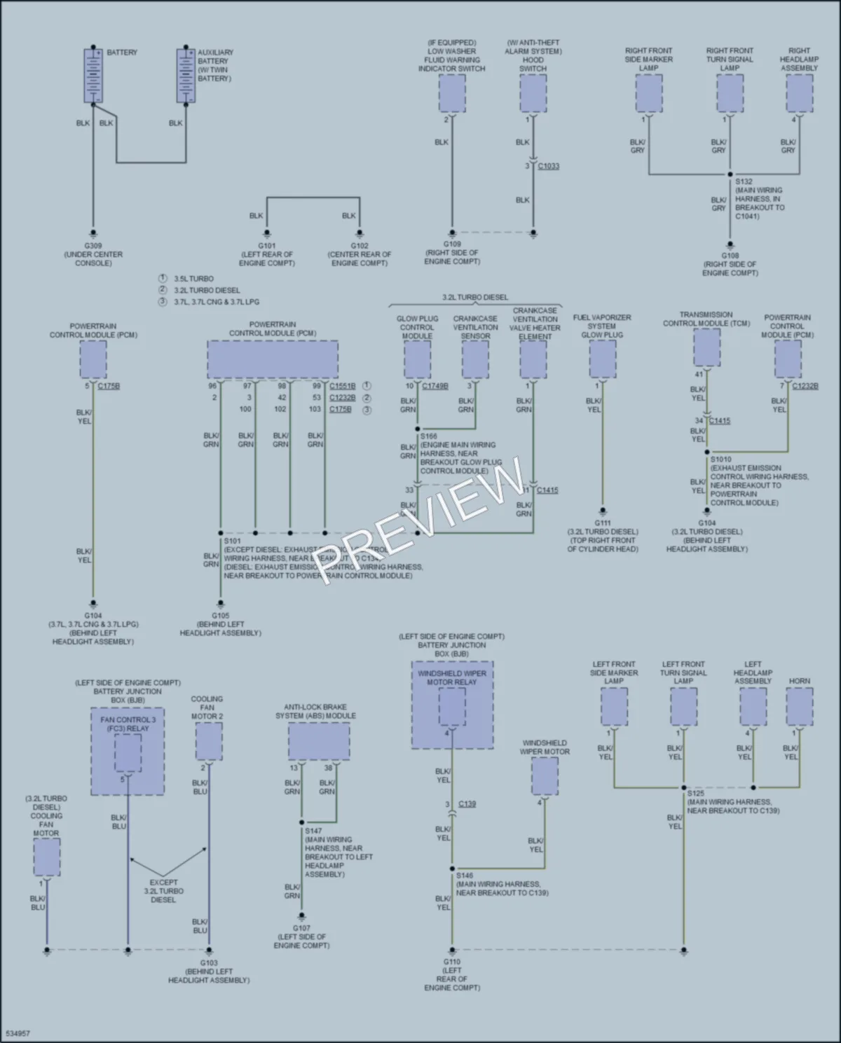 2017 Ford 350Transit Ground Distribution wiring diagram preview