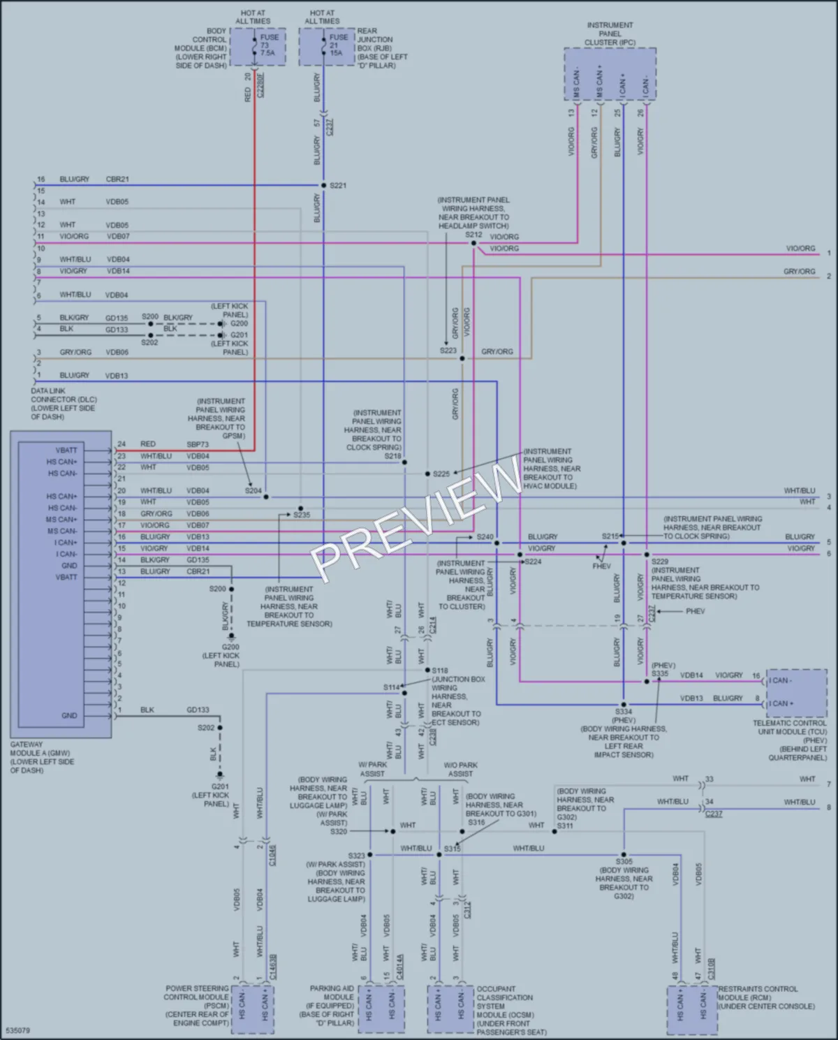 2017 Ford CMaxEnergi Computer Data Lines wiring diagram preview