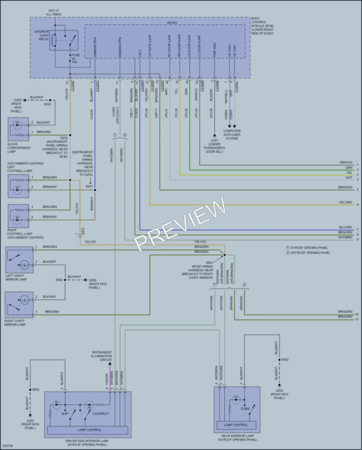 2017 Ford CMaxEnergi Interior Lights wiring diagram preview