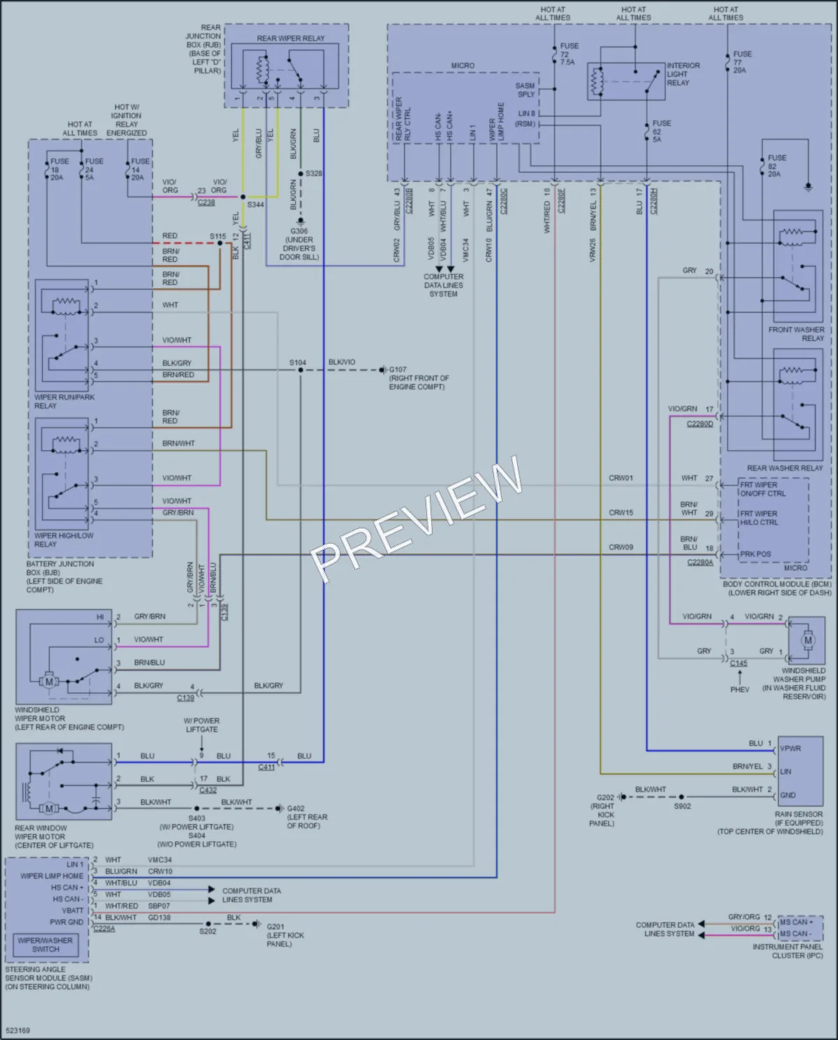 2017 Ford CMaxEnergi Wiper Washer wiring diagram preview