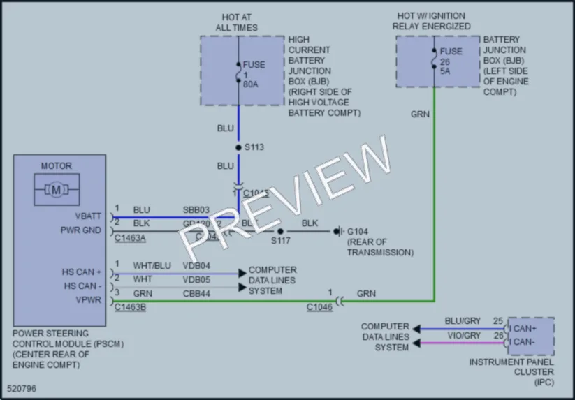 2017 Ford CMaxHybrid Electronic Power Steering wiring diagram preview