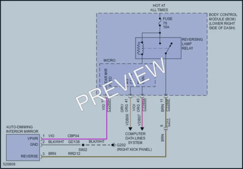 2017 Ford CMaxHybrid Power Mirrors wiring diagram preview