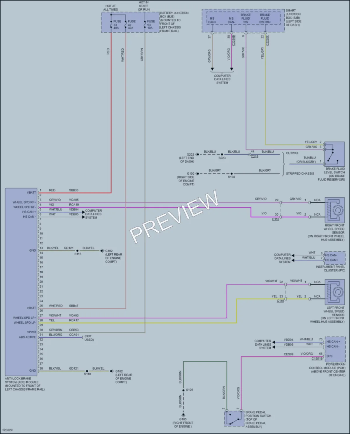 2017 Ford E350Econoline Anti Lock Brakes wiring diagram preview