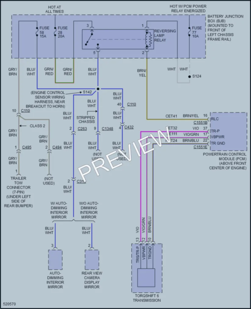 2017 Ford E350Econoline Exterior Lights wiring diagram preview