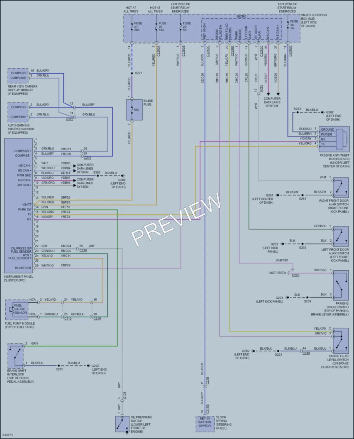 2017 Ford E350Econoline Instrument Cluster wiring diagram preview