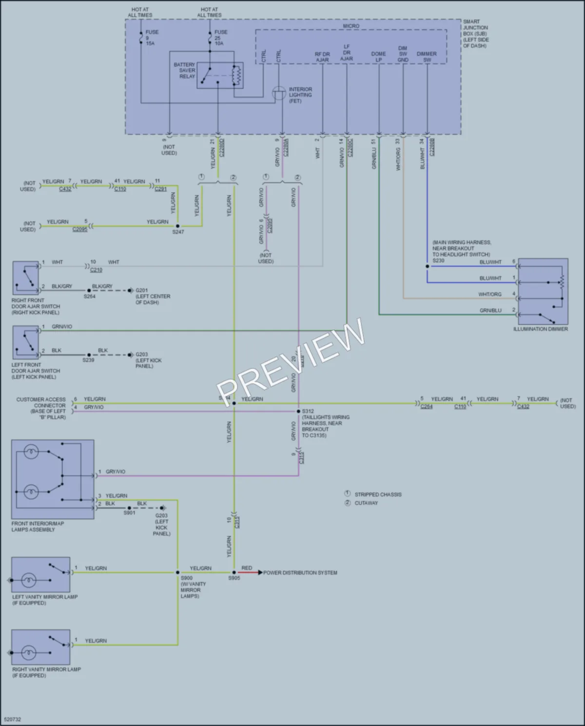 2017 Ford E350Econoline Interior Lights wiring diagram preview