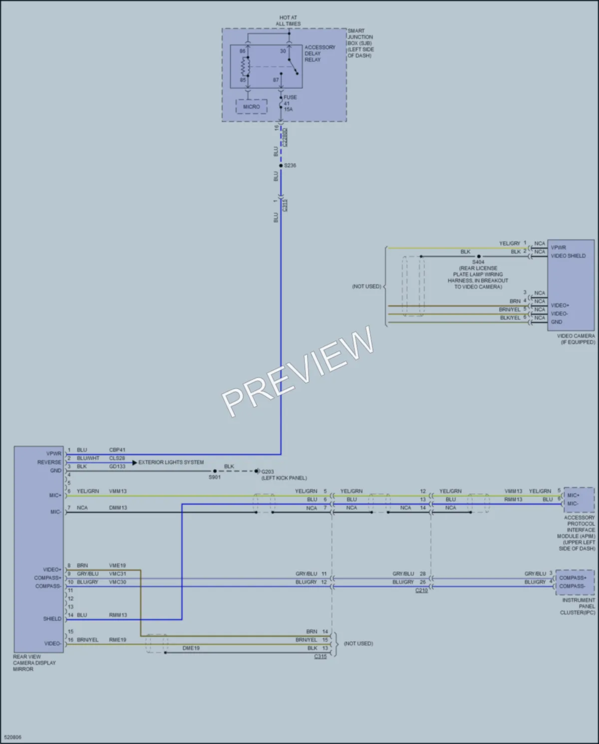2017 Ford E350Econoline Power Mirrors wiring diagram preview