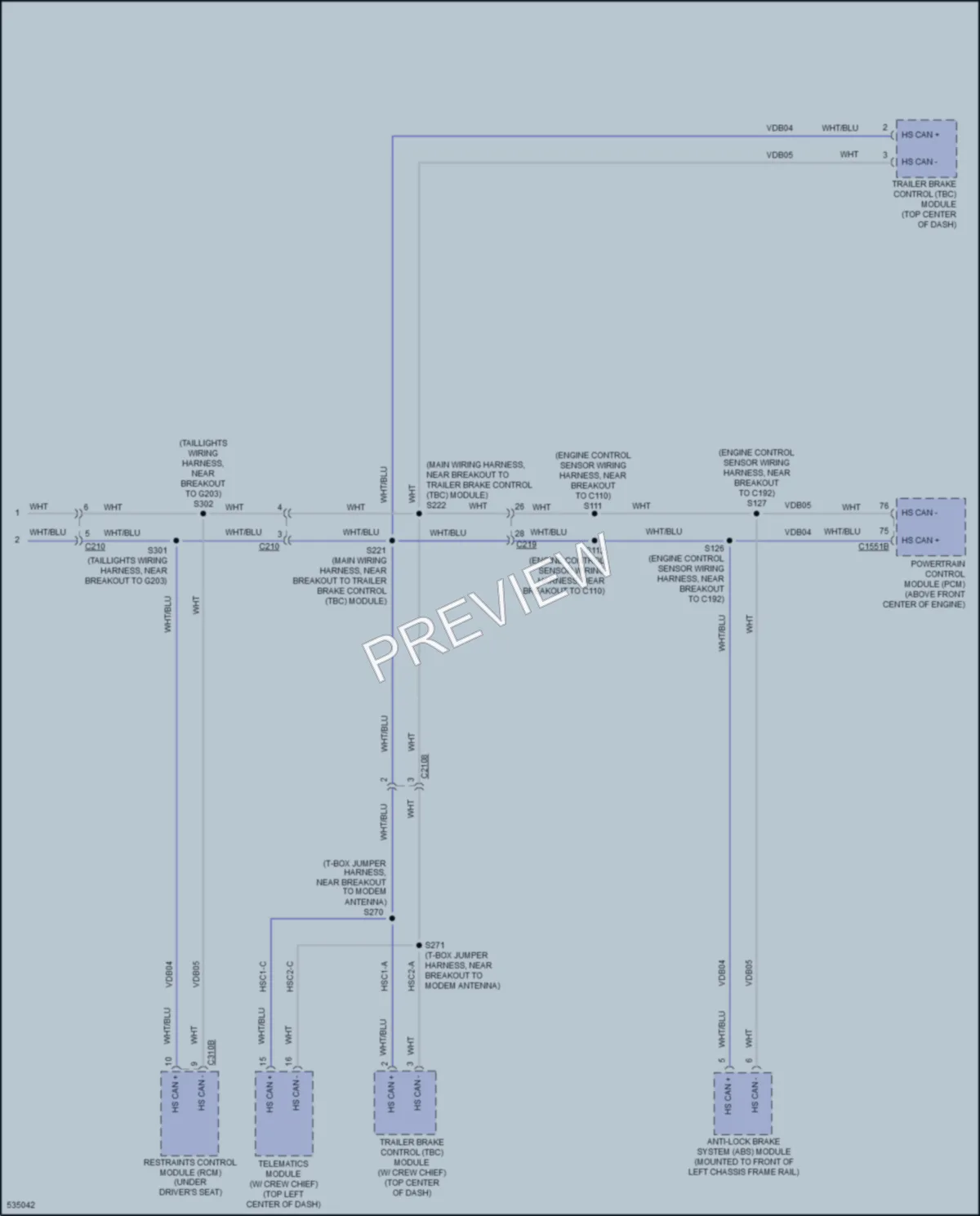 2017 Ford E450Econoline Computer Data Lines wiring diagram preview