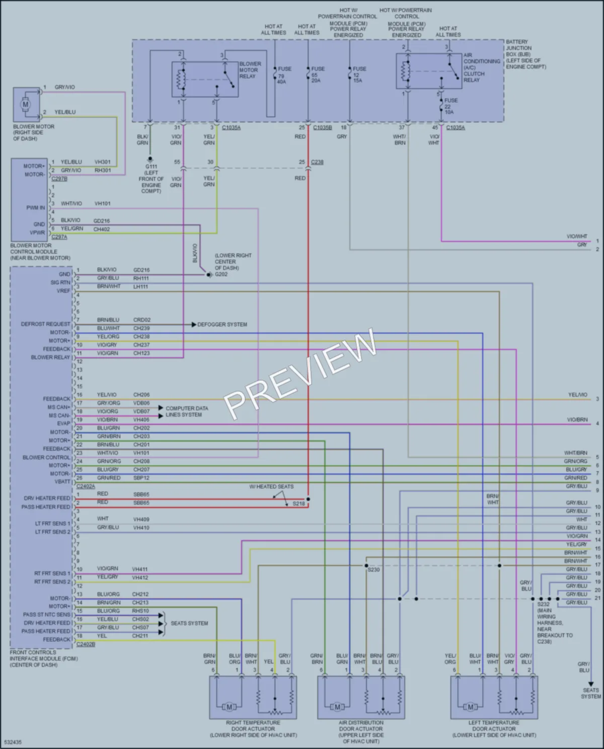 2017 Ford Edge Air Conditioning wiring diagram preview
