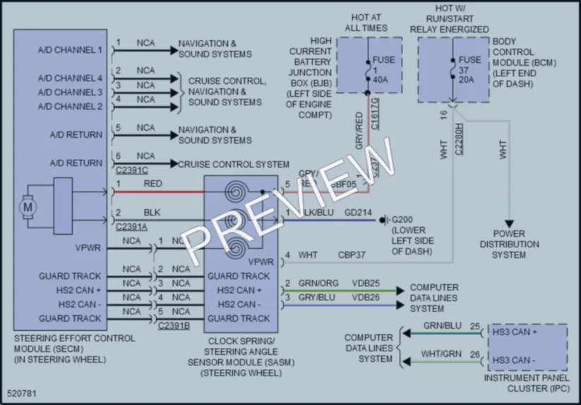 2017 Ford Edge Electronic Power Steering wiring diagram preview