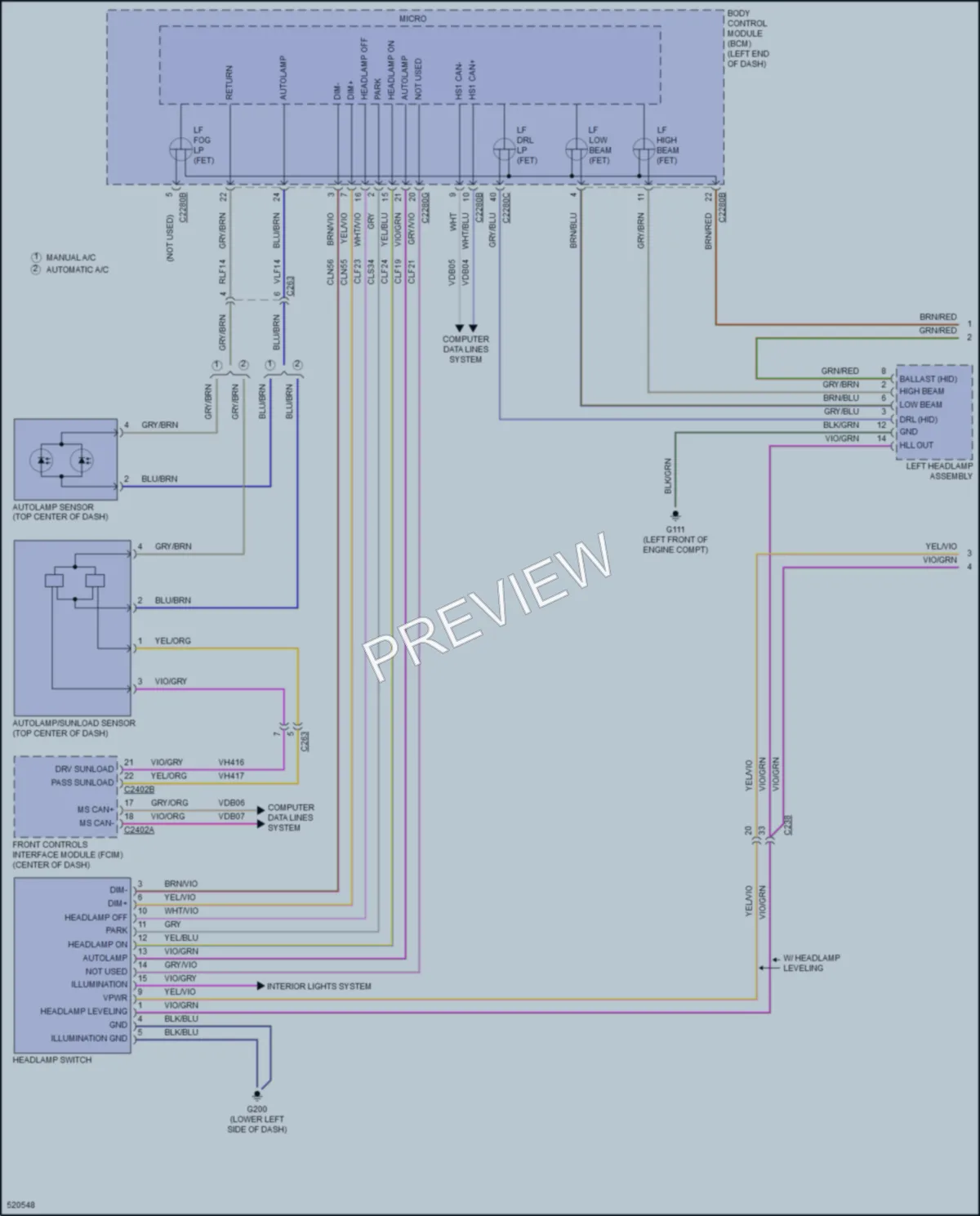 2017 Ford Edge Headlights wiring diagram preview