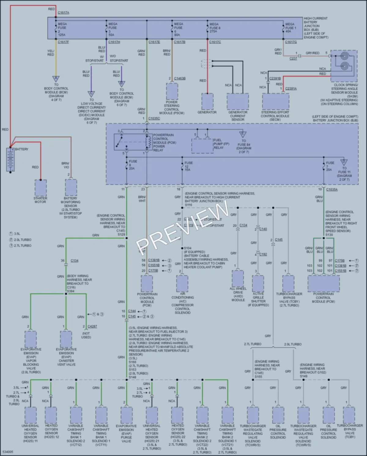 2017 Ford Edge Power Distribution wiring diagram preview