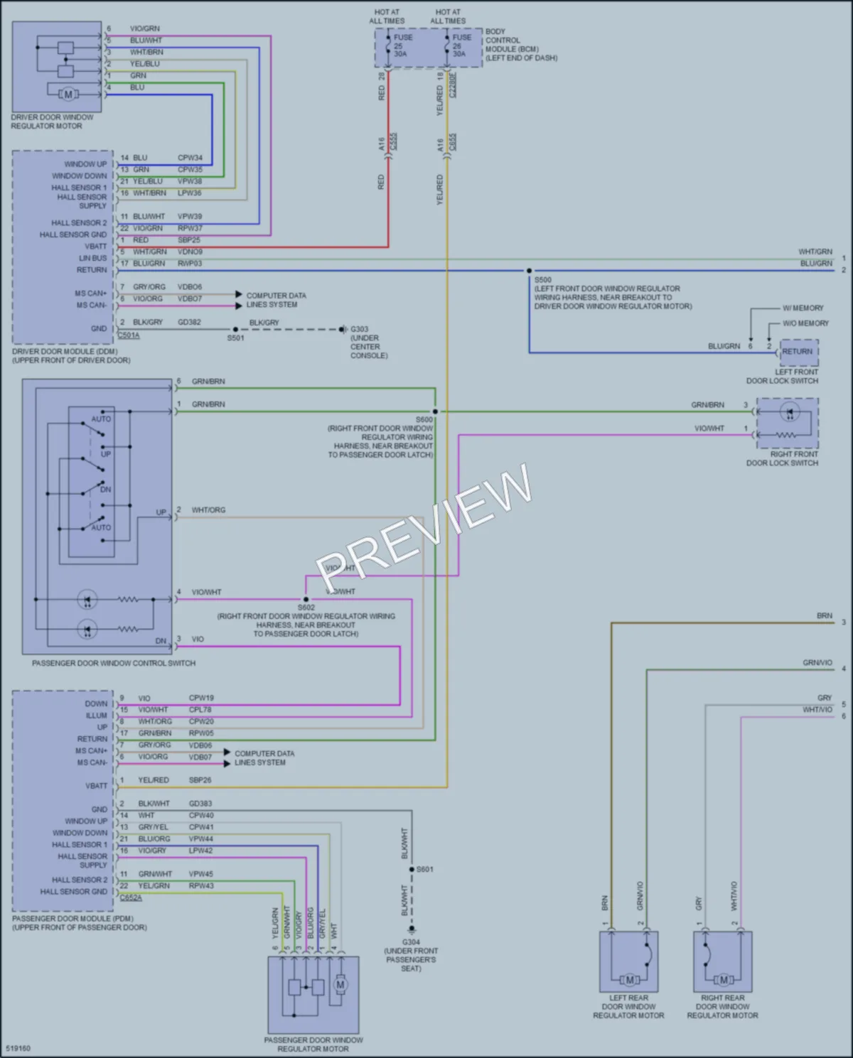2017 Ford Edge Power Windows wiring diagram preview