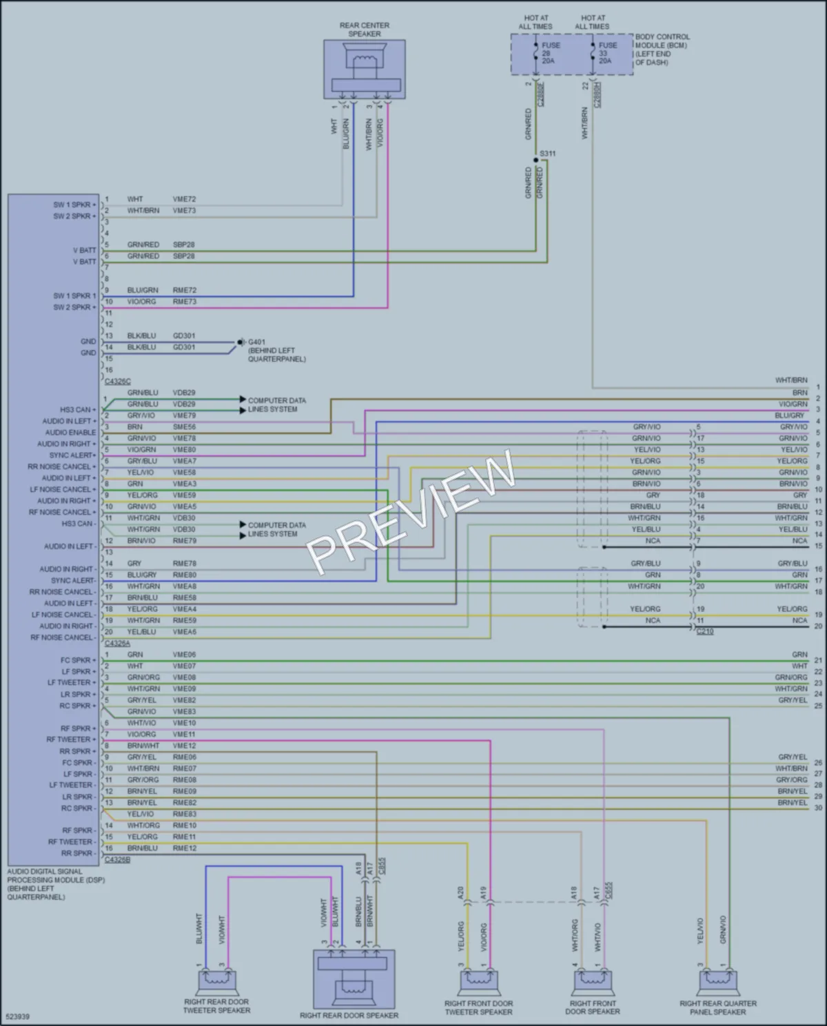 2017 Ford Edge Radio wiring diagram preview
